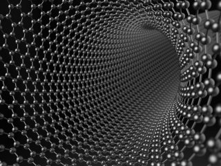 Иллюстрация углеродной структуры нанотрубки, вид внутри. Источник - ru.123rf.com